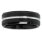 Tungsten Comfort™ Tungsten 8MM Black with White Ion Plated Grooved Band