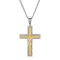 Stainless Steel with Yellow IP Crucifix