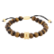 Tiger Eye Bead & Stainless Steel Bolo Bracelet
