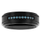 0.15CTW Blue Diamond Stainless Steel and Black IP Band
