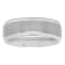 Tungsten Comfort™ Tungsten 8MM Satin Center Step Edge Band in Lustrous White