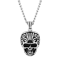 Stainless Steel Skull Pendant With Rope Chain