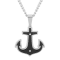 Stainless Steel Black Ion Plated Anchor Pendant