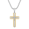 0.10CTW Stainless Steel with Yellow IP Cross