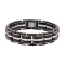 Stainless Steel Black and Rose Ion Plated Diamond Bracelet 1/3ctw