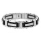 3/8CTW Diamond Two-Tone Stainless Steel Link Bracelet