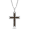 Stainless Steel Carbon Fiber Cross Pendant