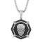 1/4CTW Diamond Stainless Steel Black Ion Plated Skull Medallion Pendant