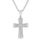 1/2CTW Diamond Stainless Steel Cross Pendant