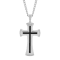 1/8CTW Diamond Stainless Steel with Black Resin Cross Pendant