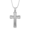 1/4CTW Diamond Stainless Steel Stacked XL Cross Pendant