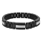 9/10CTW Black and White Diamond Two Tone Stainless Steel Link Bracelet