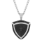 Black Diamond Accent Stainless Steel Black Ion Plated Shield Pendant