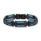 Stainless Steel Black & Blue Ion Plated Link Bracelet