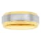 Two-Tone Tungsten 8MM Step Edge Band