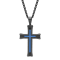 Black & Blue IP Stainless Steel Cross