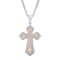 Two-tone Stainless Steel Stacked Cross Pendant
