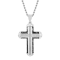 1/4CTW Diamond Stainless Steel Black Ion Plated Cross Pendant
