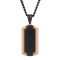 Stainless Steel Black & Rose Ion Plated Dog Tag Pendant