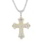 Diamond Accent Stainless Steel Yellow Finish Ion Plated Stacked Cross Pendant