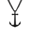 Black IP Stainless Steel Anchor Pendant