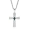 0.05CTW Blue Diamond Stainless Steel Cross
