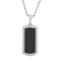 1/4CTW Diamond & 1.22CT Black Sapphire Stainless Steel Black Ion
Plated Dog Tag Pendant
