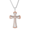 Two-tone Stainless Steel Cross Pendant