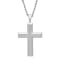 1/4CTW Diamond Stainless Steel Beveled Cross Pendant