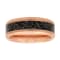 Tantalum Rose Ion Plated Raw Iron Carbon Fiber Inlay Band
