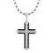 0.17CTW Stainless Steel with Black IP Cross