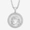 1/4CTW Diamond Stainless Steel Jesus Face Textured Background Medallion Pendant