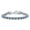 Stainless Steel White & Blue Ion Plated Box Bracelet