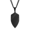 Stainless Steel Black Ion Plated Shield Pendant