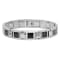 Stainless Steel & Tungsten Black Carbon Fiber Link Bracelet