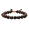Rose Ion Plated Stainless Steel and Red Tiger Eye Bead Bolo Bracelet