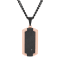 Diamond Accent Stainless Steel Two-Tone Dog Tag Pendant