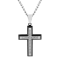 1/8CTW Diamond Stainless Steel Black Ion Plated Cross Pendant