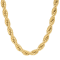 Stainless Steel 26 Inch Yellow Ion Finish Rope Chain Necklace