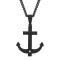 Stainless Steel Anchor Pendant with Matte Black Finish