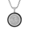 1/4CTW Black Diamond Stainless Steel Saint Christopher Medallion Pendant