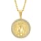 1/4CTW Diamond Stainless Steel Yellow Ion Plated Jesus Face Textured
Background Medallion Pendant