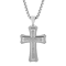 0.16CTW Diamond Stainless Steel Stacked Cross Pendant