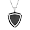 Stainless Steel Black Ion Plated Shield Pendant