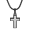 0.10CTW Stainless Steel with Black IP Cross