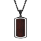 Black Stainless Steel Woodgrain Carbon Fiber Inlay Dog Tag Pendant