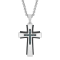 1/8CTW Blue Diamond Stainless Steel Cross Pendant