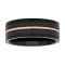 Stainless Steel Black and Rose Ion Plated Carbon Fiber Center Band