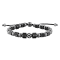 Stainless Steel Hematite Two-Tone Bead Bracelet