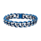 Stainless Steel Blue Two-Tone Ion Plated Curb Link Bracelet